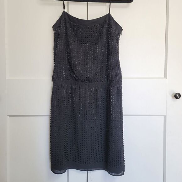 Ann Taylor spaghetti strap beaded black dress - Picture 8 of 12